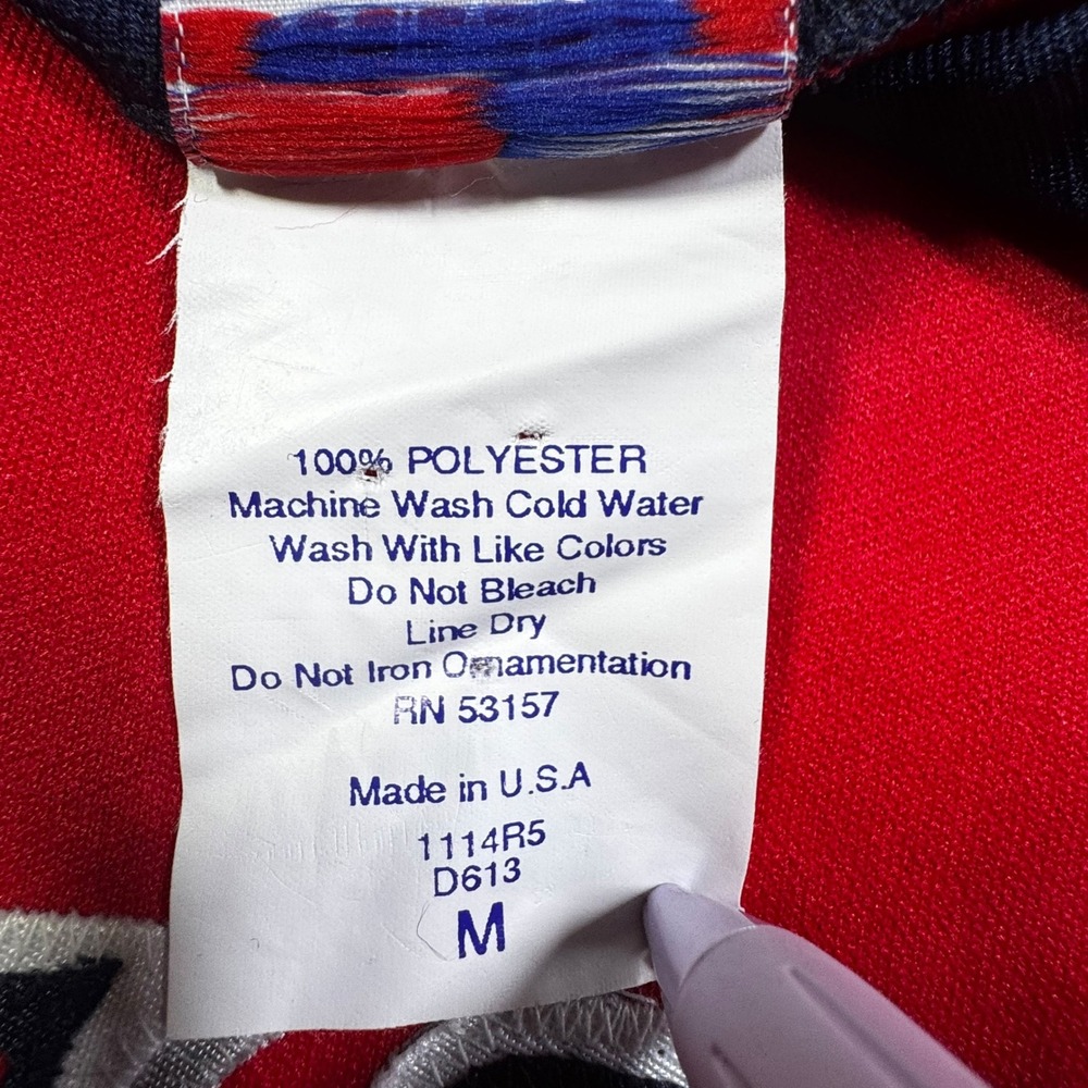 Majestic Angels Baseball Jersey Dress Red Navy Anaheim Los Angeles MLB Size M - Picture 6 of 10